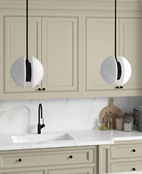 Hudson & Canal Kyriana 10" Wide Metal 2-Light Pendant