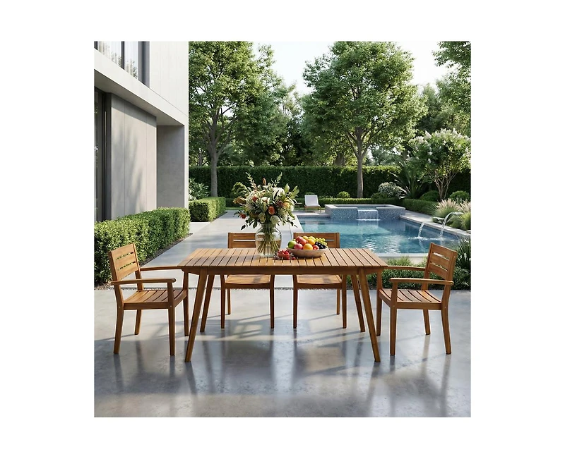 sumyeg Outdoor 69-Inch Solid Wood Dining Table