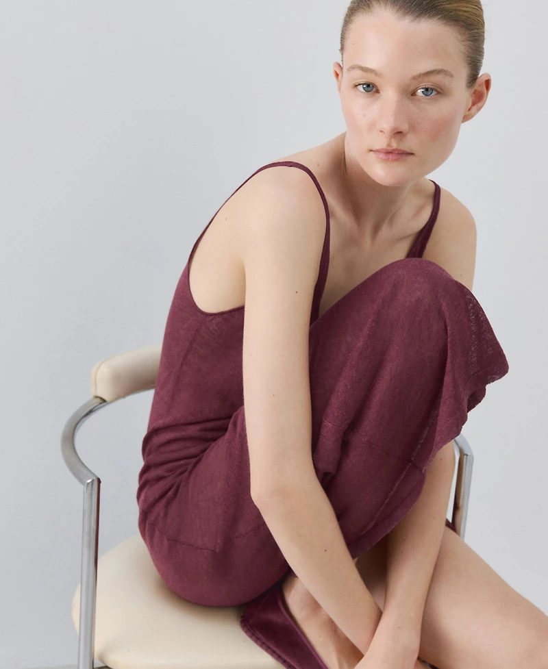 Mango Women's Knit Linen-Blend Dress