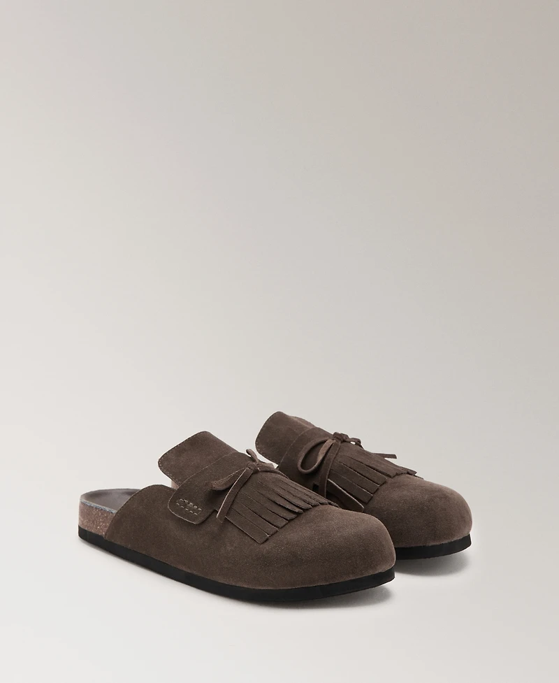 Mango Women's Leather Clog Shoes
