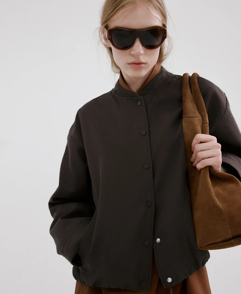 Mango Women's Lyocell Bomber Jacket