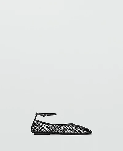 Mango Women's Mesh Bracelet Ballet Flats