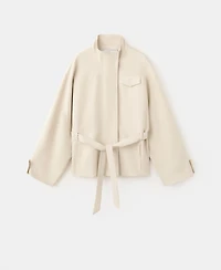 Mango Women's High Neck Belted Jacket