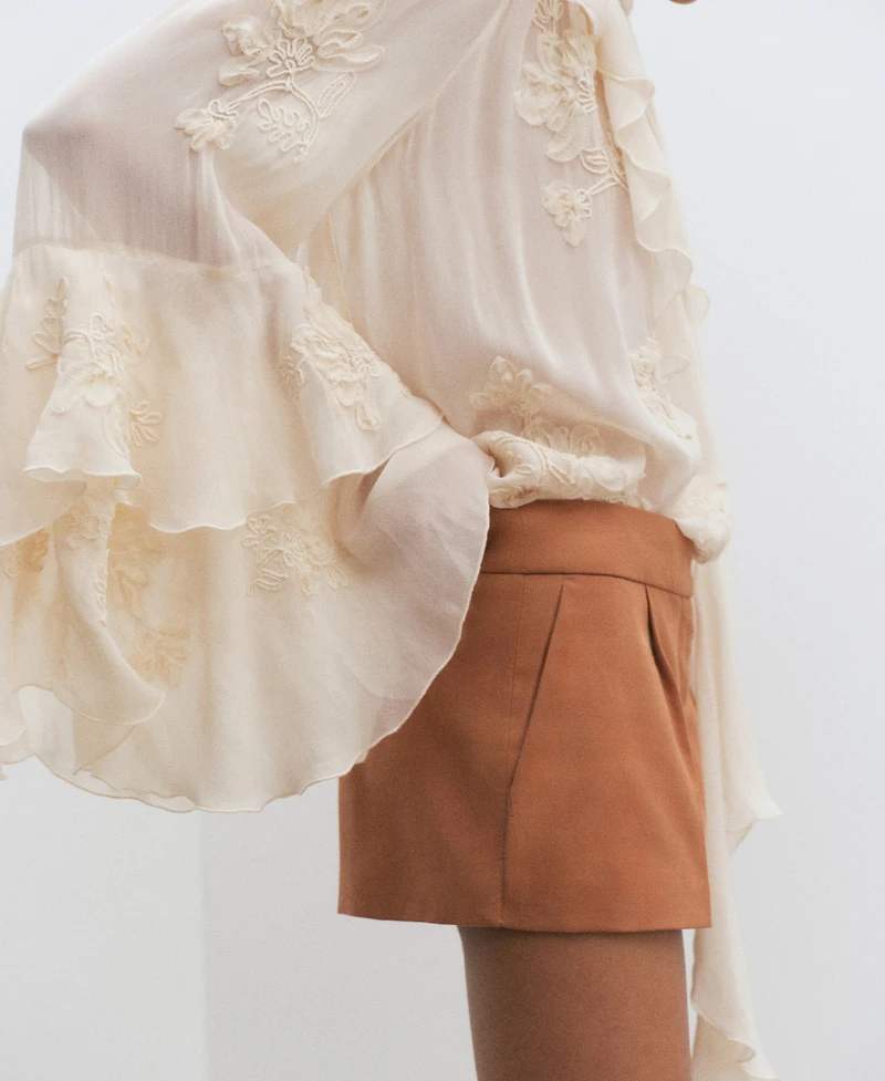 Mango Women's Pleats Mini-Skirt
