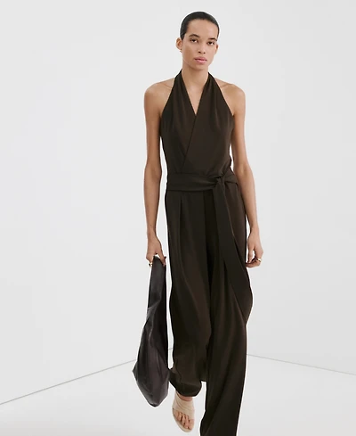 Mango Women's Bow Wrap Jumpsuit