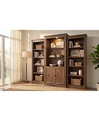 Streamdale Furniture 78.75 Inch 3-Piece Led Display Cabinet with Tempered Glass Shelves
