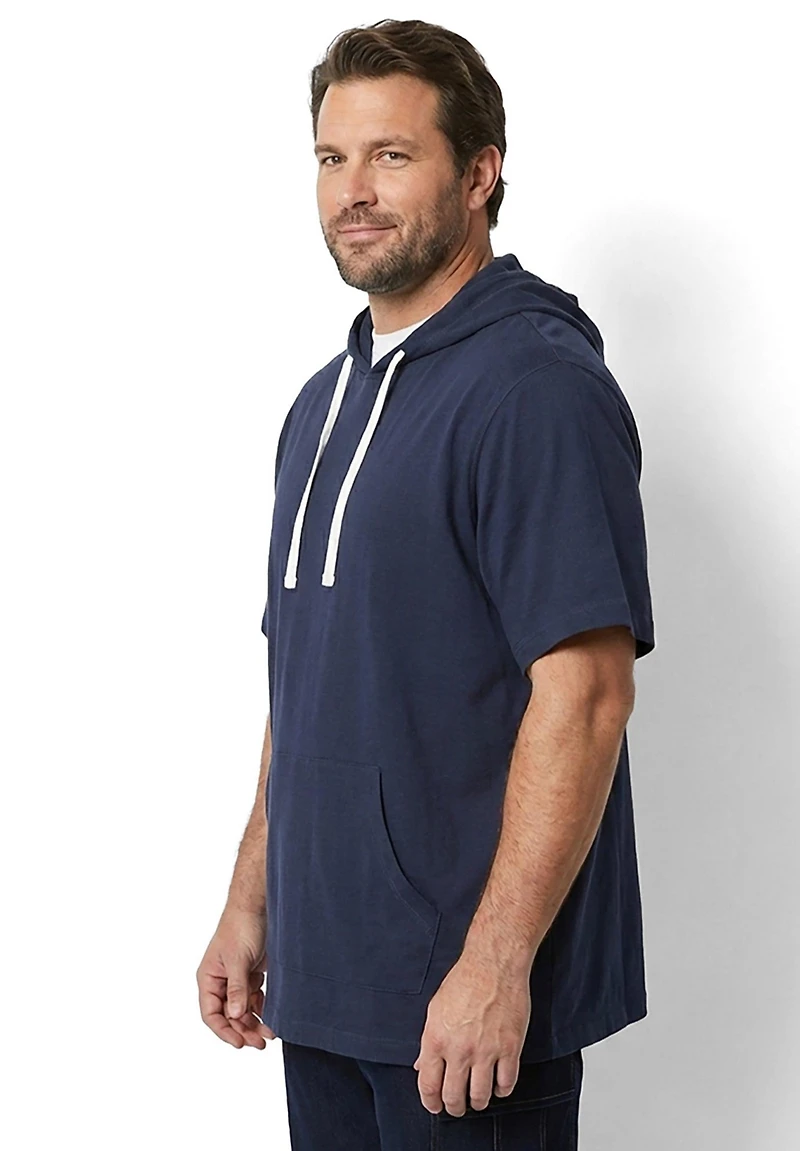 KingSize Men's Big and Tall Short Sleeve Jersey Hoodie