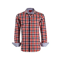 Elie Balleh Men's Slim Fit Gingham Plaid Shirt