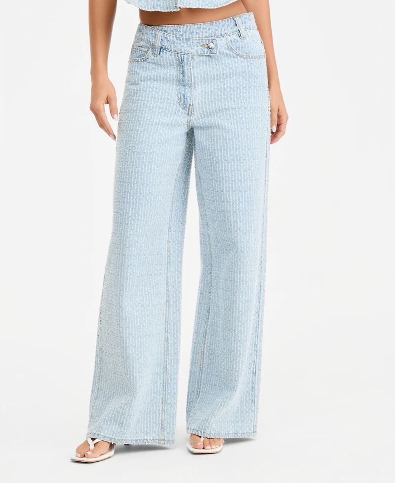 Bar Iii Women's High-Rise Wide-Leg Jeans, Macy's Exclusive