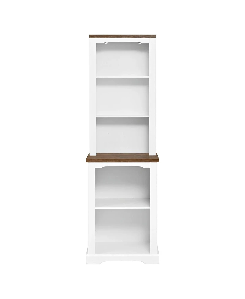 Streamdale Furniture Two-Piece Elegant Freestanding Tall Cabinet with Curved Shelving