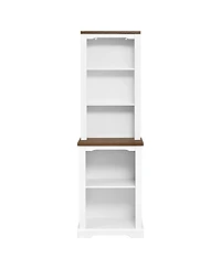 Streamdale Furniture Two-Piece Elegant Freestanding Tall Cabinet with Curved Shelving