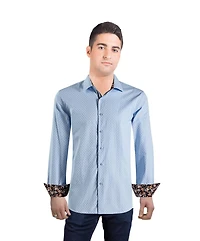 Elie Balleh Men's Slim Fit Jacquard Dot Button-Down Shirt
