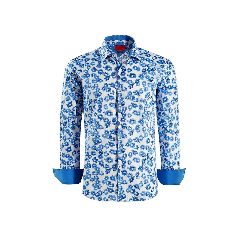 Elie Balleh Men's Slim Fit Floral Sport Button-Down Shirt