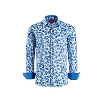 Elie Balleh Men's Slim Fit Floral Sport Button-Down Shirt