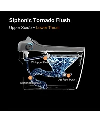 Casainc Ada Height Smart Commode with Foot Sensor, Led Display, Heated Seat, Night Light, Auto Flush