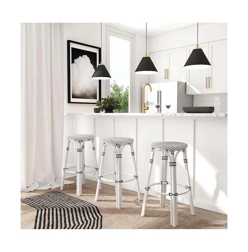 Butler Specialty Tobias Round Rattan 30" Bar Stool