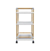Butler Specialty Tobias 24 in. W Outdoor Rattan and Metal 3 Tier Bar Cart