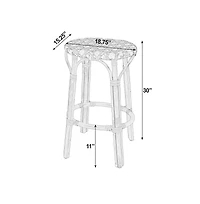 Butler Specialty Ballito 30 in. Seat Height Oval Rattan Bar Stool with Footrest
