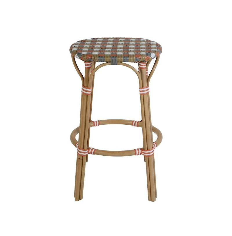 Butler Specialty Ballito Seat Height Oval Rattan Bar Stool with Footrest