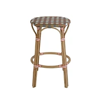 Butler Specialty Ballito Seat Height Oval Rattan Bar Stool with Footrest