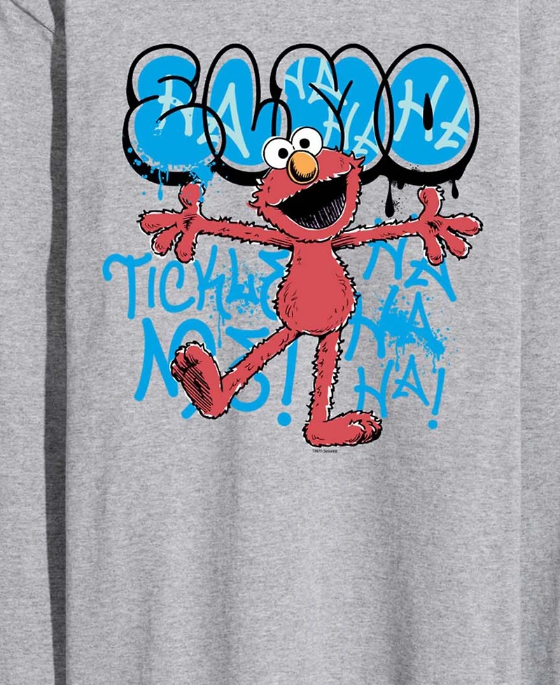 Airwaves Men's Sesame Street Streetwear Elmo Long-Sleeve Graphic T-Shirt