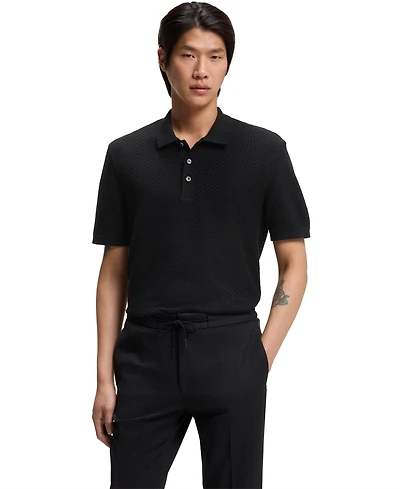 Boss by Hugo Men's Mercerized Cotton Basket Weave Polo Shirt