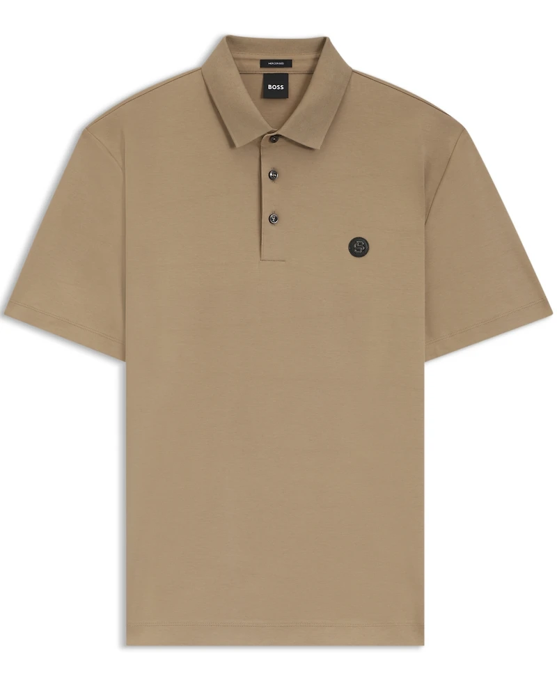 Boss by Hugo Men's Mercerized-Cotton Double B Monogram Polo Shirt