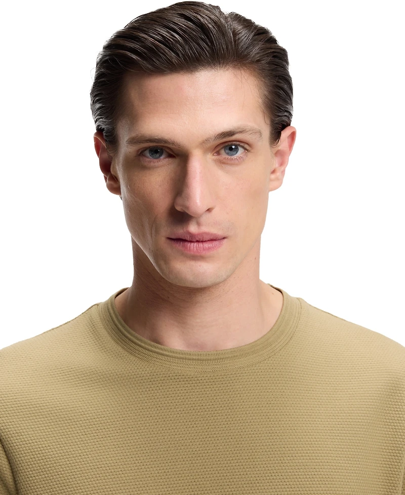 Boss by Hugo Men's Cotton-Blend Bubble-Jacquard T-Shirt