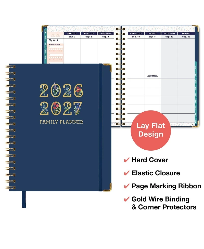 Gnuadz Family Planner Organizer Weekly Monthly Calendar Meal Planning Budgeting Habit Hardcover Schedule Parents Caregivers 2026