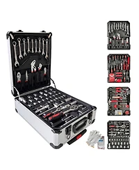 Sugift 399-Piece Rolling Tool Set, Home Repair Tools with 4 Drawers, Wheels, and Aluminum Case