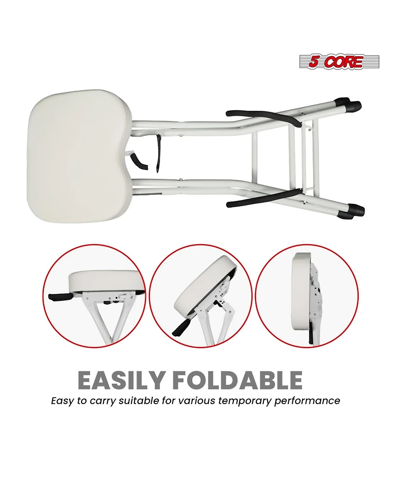 5 Core Guitar Stool Padded Chair Foldable Heavy Duty Music Seat Built in Foot Rest Guitar Stand