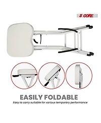 5 Core Guitar Stool Padded Chair Foldable Heavy Duty Music Seat Built in Foot Rest Guitar Stand