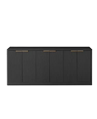 Streamdale Furniture 67 Inch Modern Wavy 6-Door Storage Sideboard