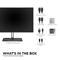 ViewSonic ColorPro VP2776T-4K 27" 16:9 4K Ultra Hd Usb-c Docking Ips Led Monitor