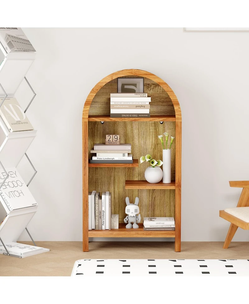 Streamdale Furniture 4-Tier Arched Asymmetrical Freestanding Display Shelf
