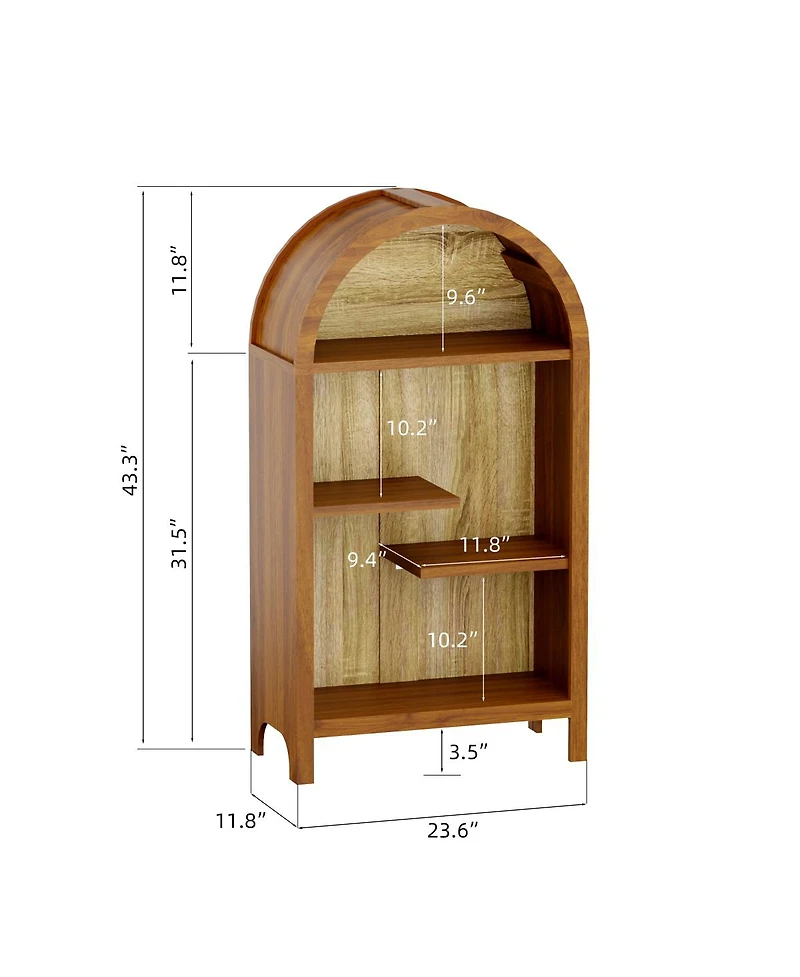 Streamdale Furniture 4-Tier Arched Asymmetrical Freestanding Display Shelf
