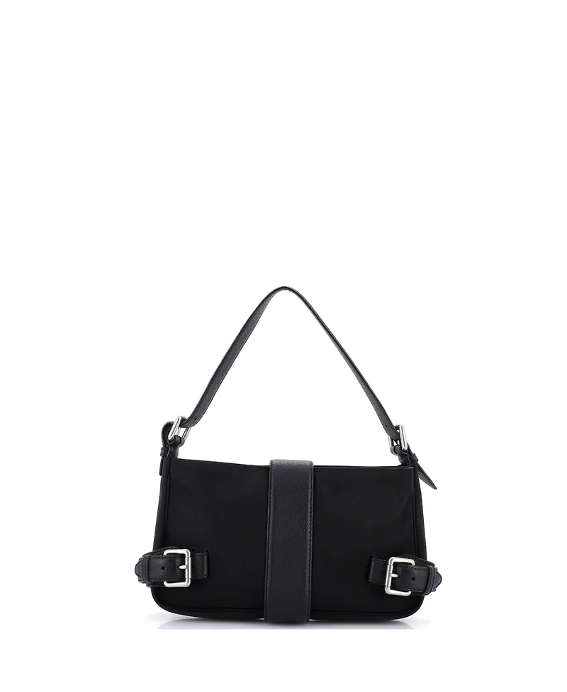 Pre-Owned Bottega Veneta Buckle Shoulder Bag Nylon with Leather