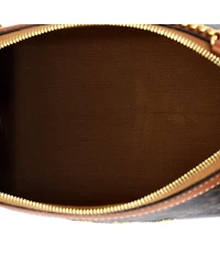 Pre-Owned Celine Zip Around Chain Clutch Embroidered Triomphe Coated Canvas