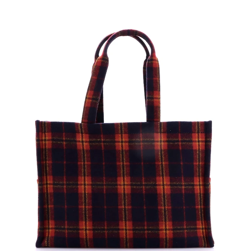 Pre-Owned Celine Large Cabas Thais Tote Tartan Wool