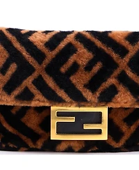 Pre-Owned Fendi Mini Baguette Nm Bag Zucca Shearling