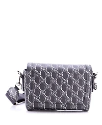 Pre-Owned Gucci Super Mini Flap Messenger Bag Gg Shadow Coated Canvas