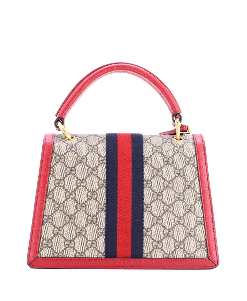 Pre-Owned Gucci Small Queen Margaret Top Handle Bag Gg Coated Canvas