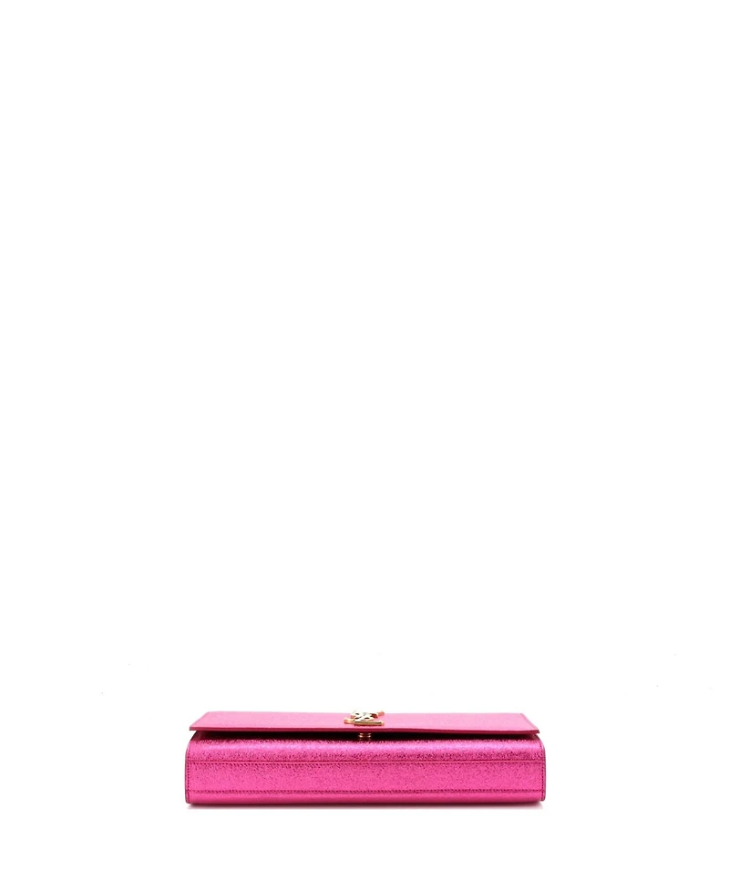 Pre-Owned Saint Laurent Long Classic Monogram Clutch Metallic Calfskin
