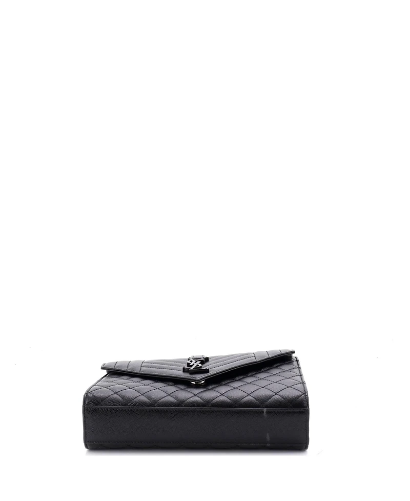 Pre-Owned Saint Laurent Medium Classic Monogram Envelope Satchel Mixed Matelasse Leather