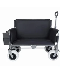 Streamdale Furniture 3-in-1 Folding Wagon with Bench Seat, 500 lbs Capacity, All-Terrain Tires