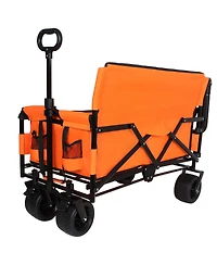 Streamdale Furniture 3-in-1 Folding Wagon Cart with Bench, Canopy, and Storage, 500lbs Capacity