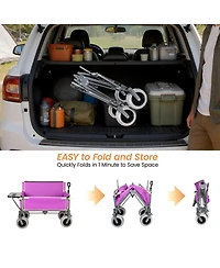 Streamdale Furniture 3-in-1 Collapsible Wagon with Folding Table, 500lbs Capacity