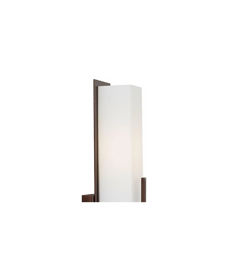 Possini Euro Design Midtown Modern Wall Light Sconces Set of 2 Hardwire 4 1/2" Fixture Glass Shade for Bedroom Bathroom Vanity Reading