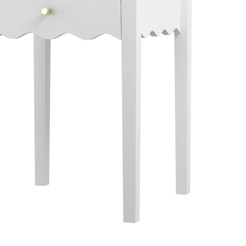 Streamdale Furniture Modern Nightstand with Drawer and Wavy Apron Design