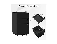 Slickblue Locking 3 Drawer File Cabinet Pedestal for Office Desk